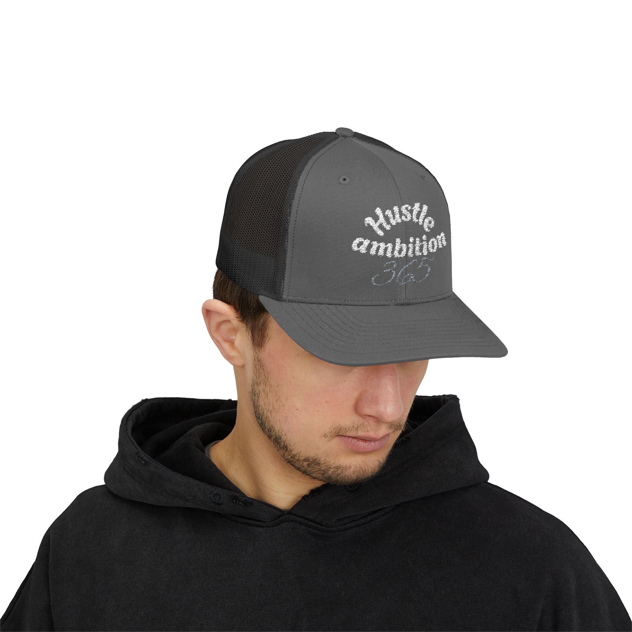 Hustle Ambition Snapback Cap, Motivational Hat, Stylish Trucker Hat, Gift for Entrepreneurs, Everyday Wear, Casual Cap