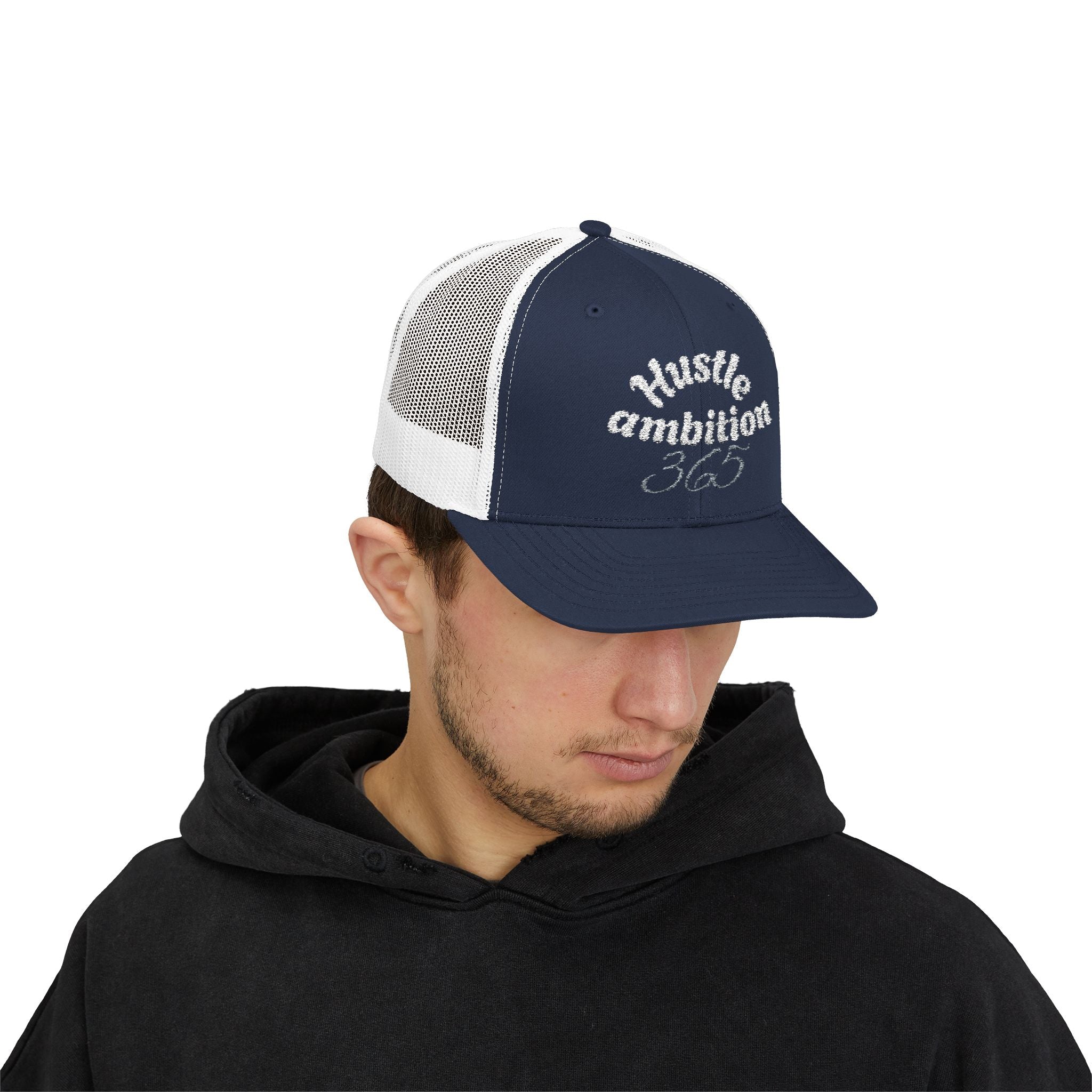 Hustle Ambition Snapback Cap, Motivational Hat, Stylish Trucker Hat, Gift for Entrepreneurs, Everyday Wear, Casual Cap