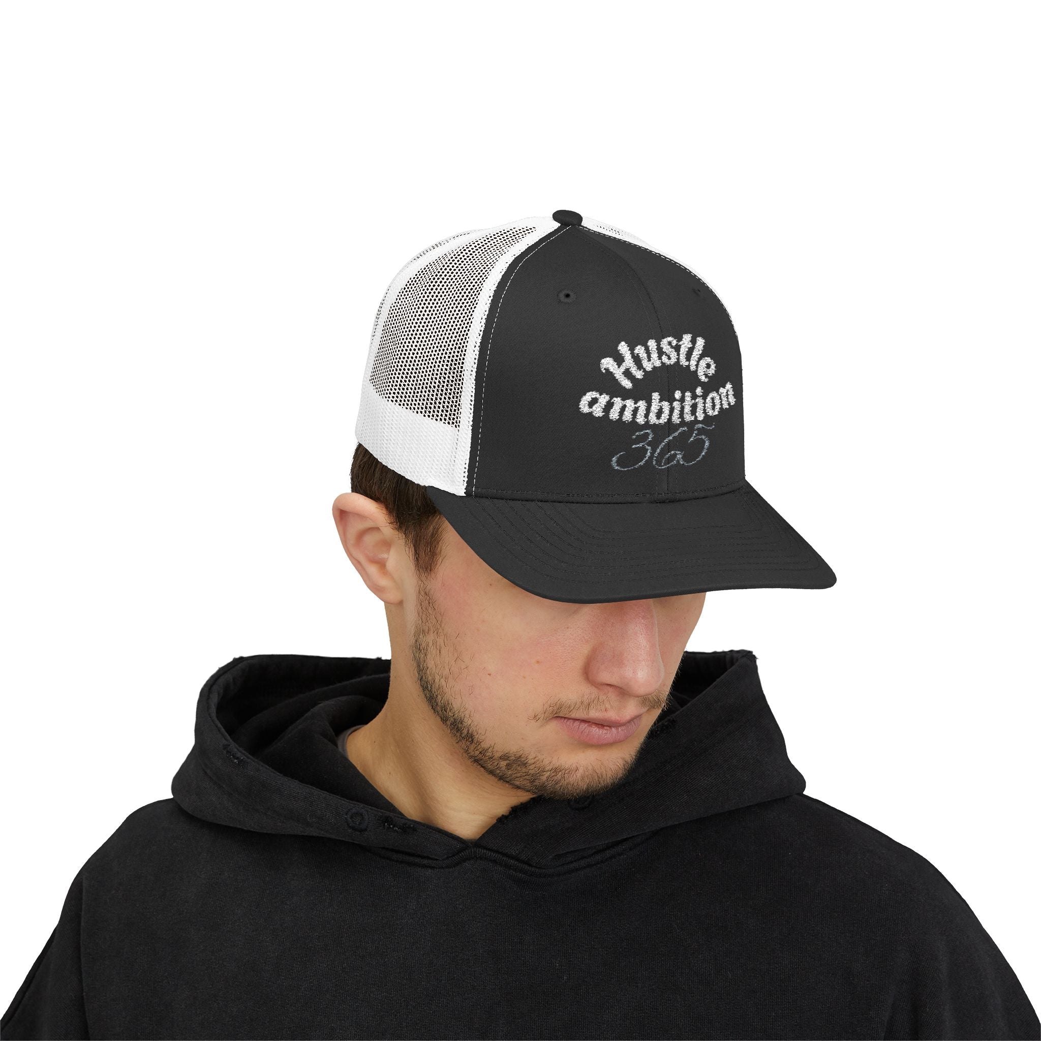 Hustle Ambition Snapback Cap, Motivational Hat, Stylish Trucker Hat, Gift for Entrepreneurs, Everyday Wear, Casual Cap